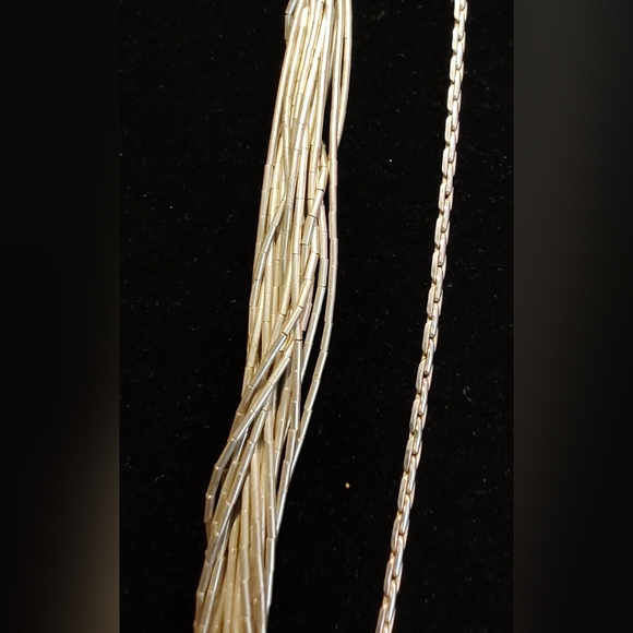 vintage sterling silver 925 jewelry lot 27.7g Liquid Silver Necklace Earrings... - Picture 6 of 12